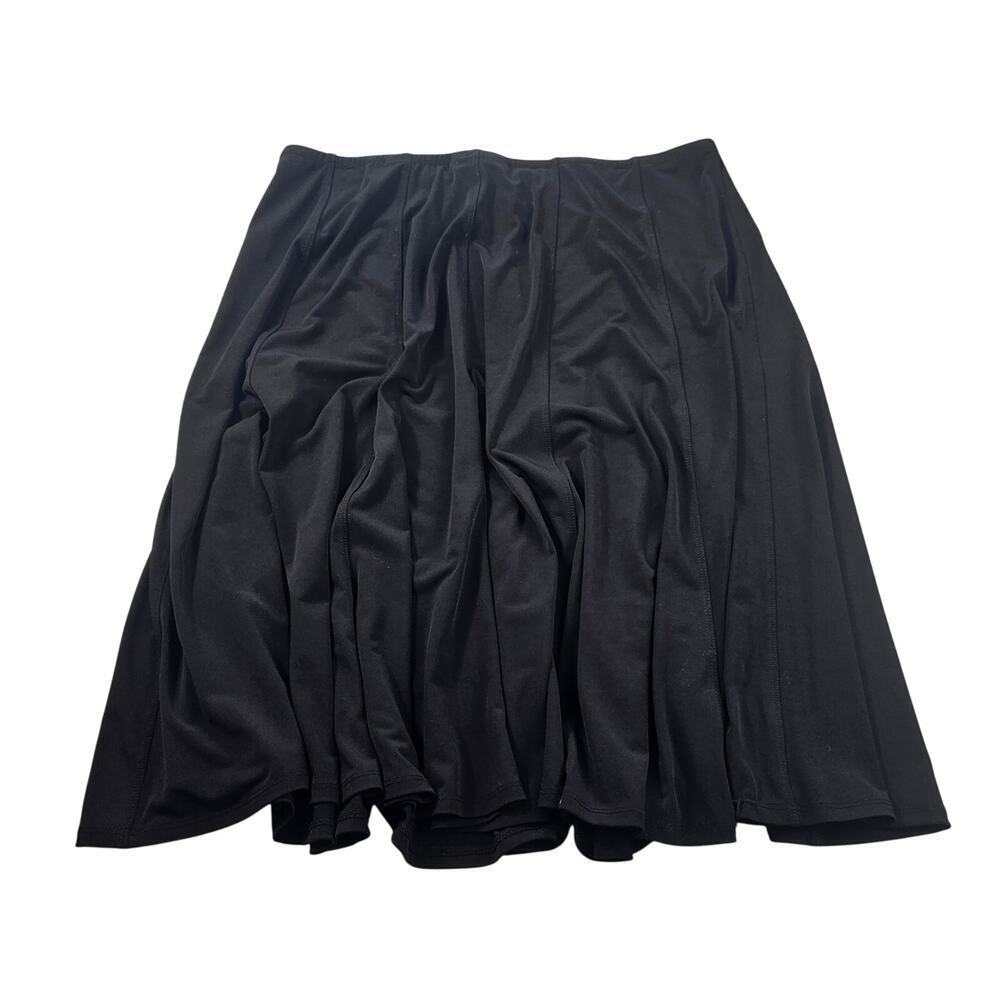 Coldwater creek PL (14 - 16) L PETITE black pull on skirt flowy career Modest